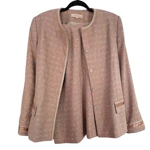 Charmeuse Pink Blazer Elegant Boucle Jacket